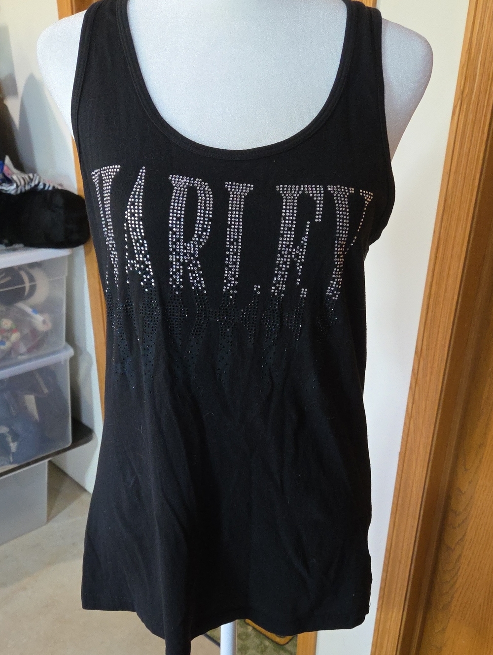 #11 Harley-Davidson Black Crystal Logo Tank Top